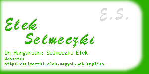 elek selmeczki business card